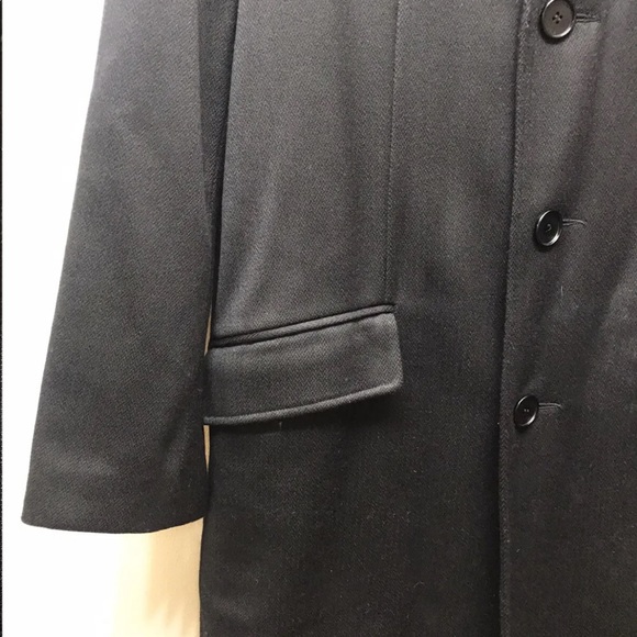 Le Chateau Men’s Tailored Wool Coat Brown Black XS Herringbone Texture - Picture 5 of 12